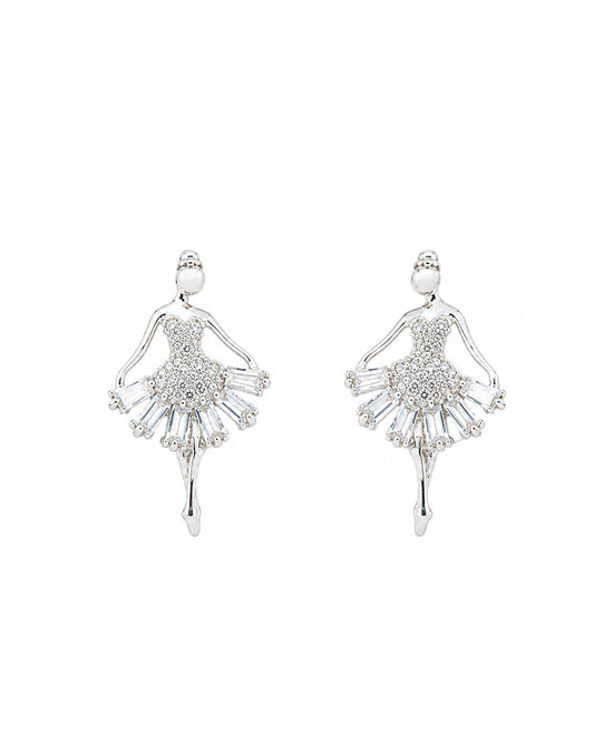 925 Sterling Silver Etoile Ballerina Stud Earrings