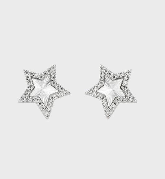 925 Sterling Silver Celestial Star Stud Earrings