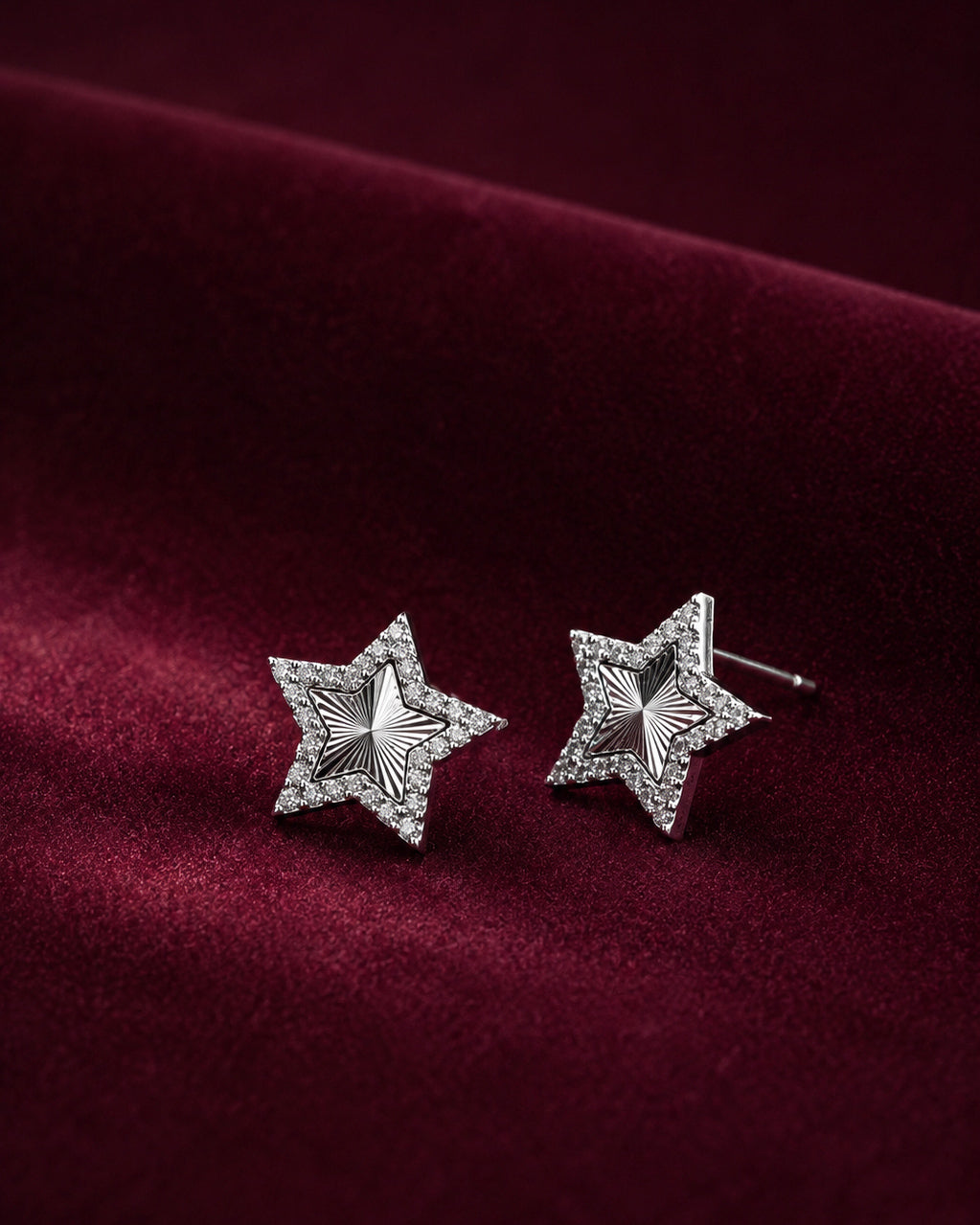 925 Sterling Silver Celestial Star Stud Earrings