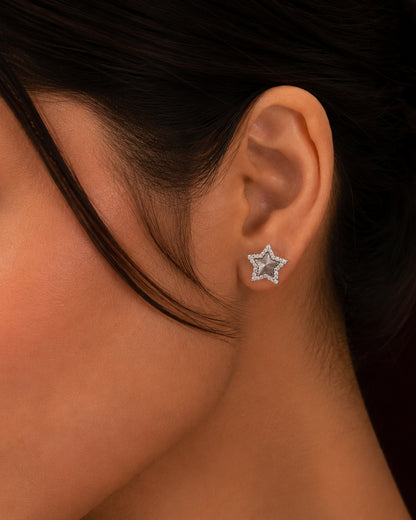 925 Sterling Silver Celestial Star Stud Earrings