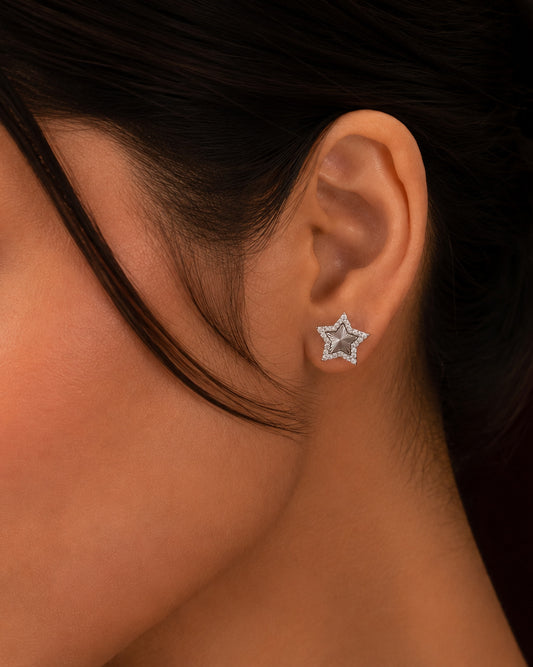 925 Sterling Silver Celestial Star Stud Earrings