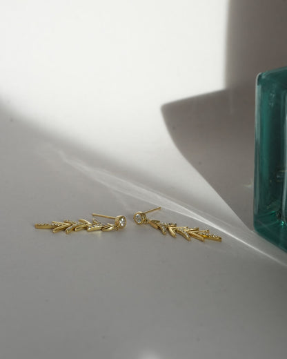 925 Sterling Silver Nature Leaf Drop Earrings