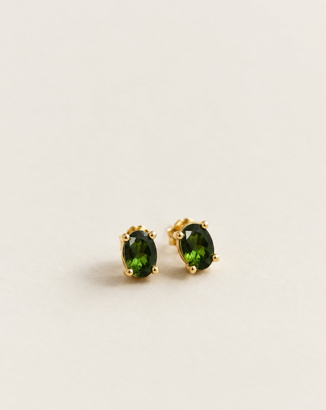 Aranya 925 Sterling Silver Natural Brazilian Tourmaline Stud Earrings