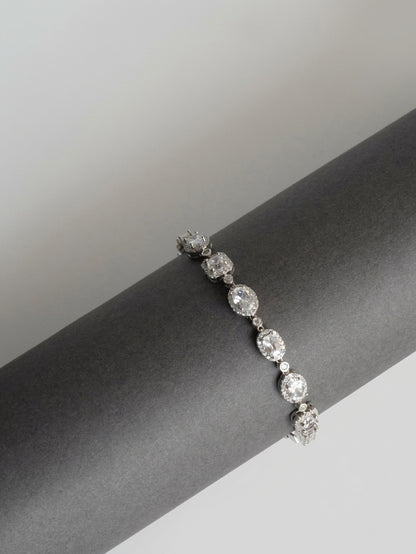 925 Sterling Silver Halo Link Bracelet