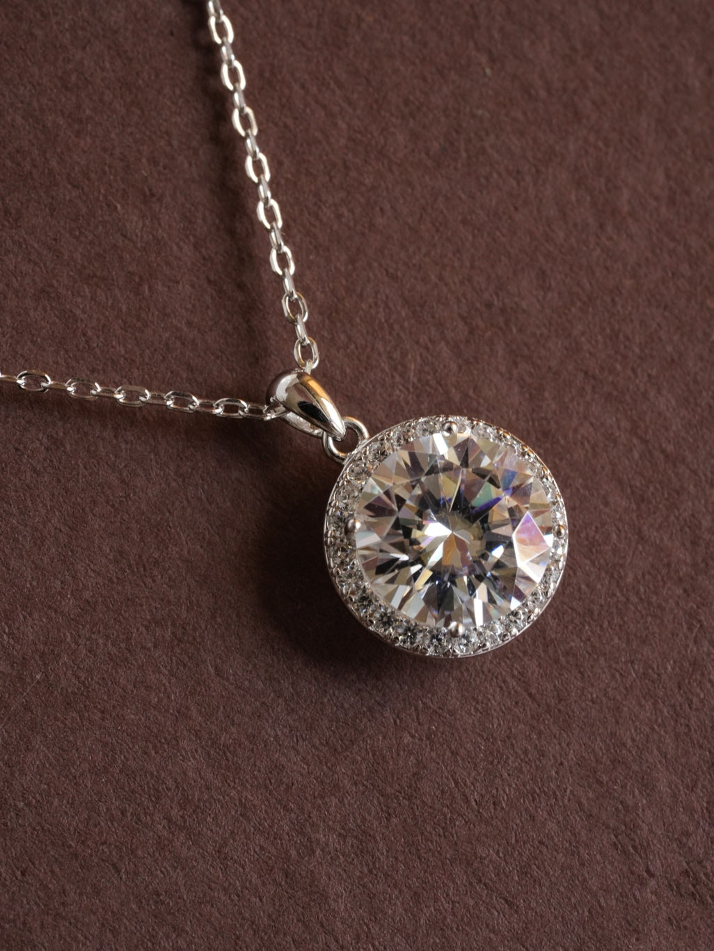 925 Silver 3 Carat Moissanite Pendant Necklace
