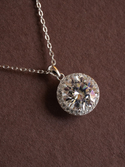 925 Silver 3 Carat Moissanite Pendant Necklace