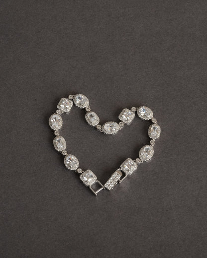 925 Sterling Silver Halo Link Bracelet