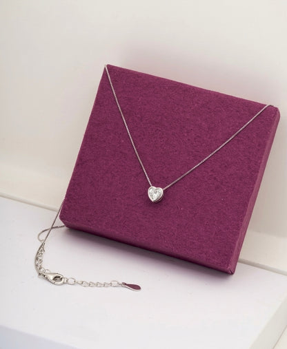 925 Sterling Silver Amour Heart Pendant Necklace