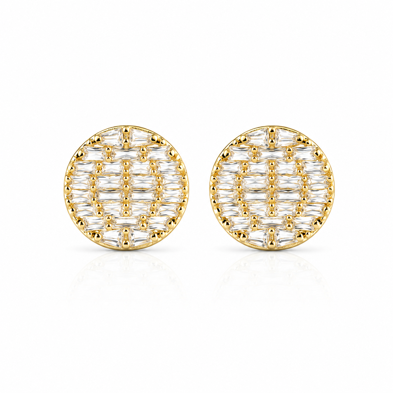 925 Sterling Silver Eclipse Disc Stud Earrings