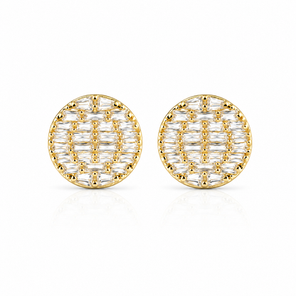 925 Sterling Silver Eclipse Disc Stud Earrings