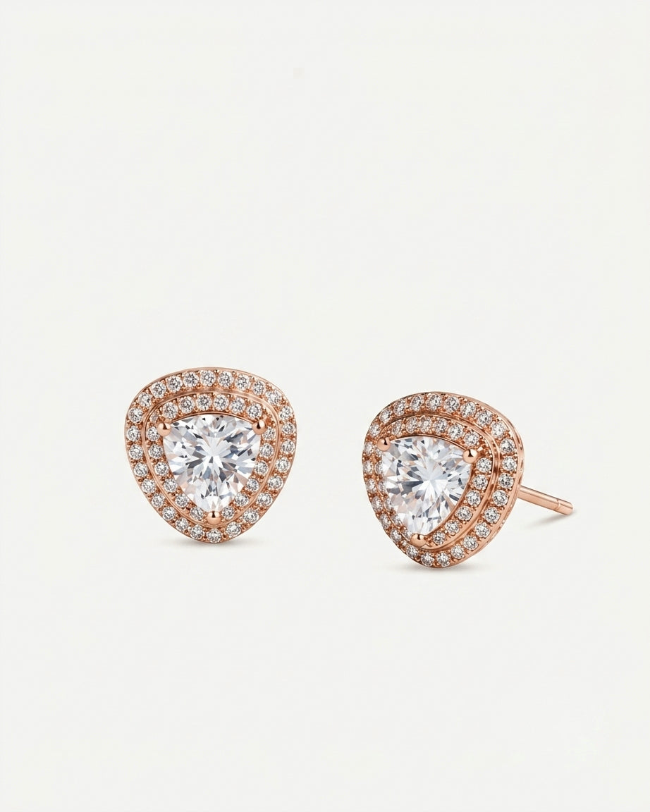 925 Sterling Silver Aurora Halo Stud Earrings
