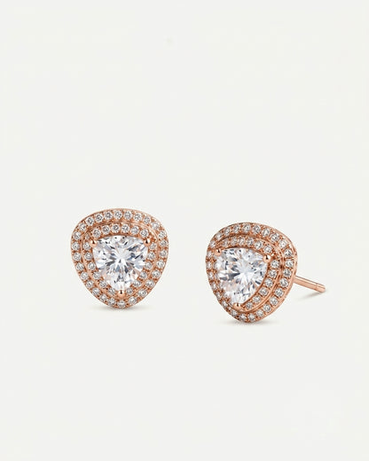 925 Sterling Silver Aurora Halo Stud Earrings