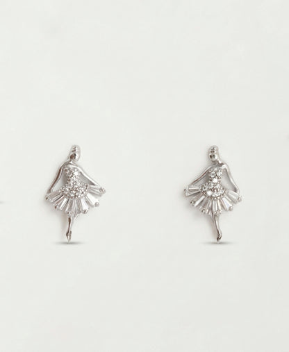 925 Sterling Silver Etoile Ballerina Stud Earrings