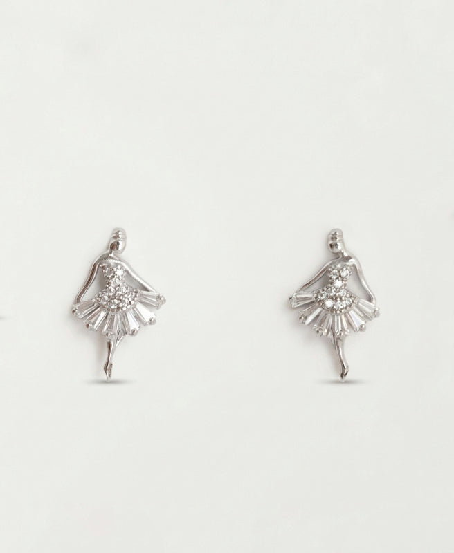 925 Sterling Silver Etoile Ballerina Stud Earrings