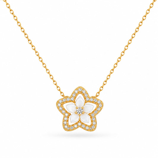 PEHRO 925 Sterling Silver Blossom Pendant Necklace with floral design