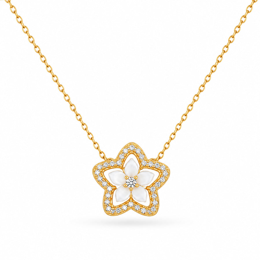 PEHRO 925 Sterling Silver Blossom Pendant Necklace with floral design