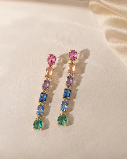 Rainbow Drop Earrings | 925 Silver with 18K Gold Vermeil