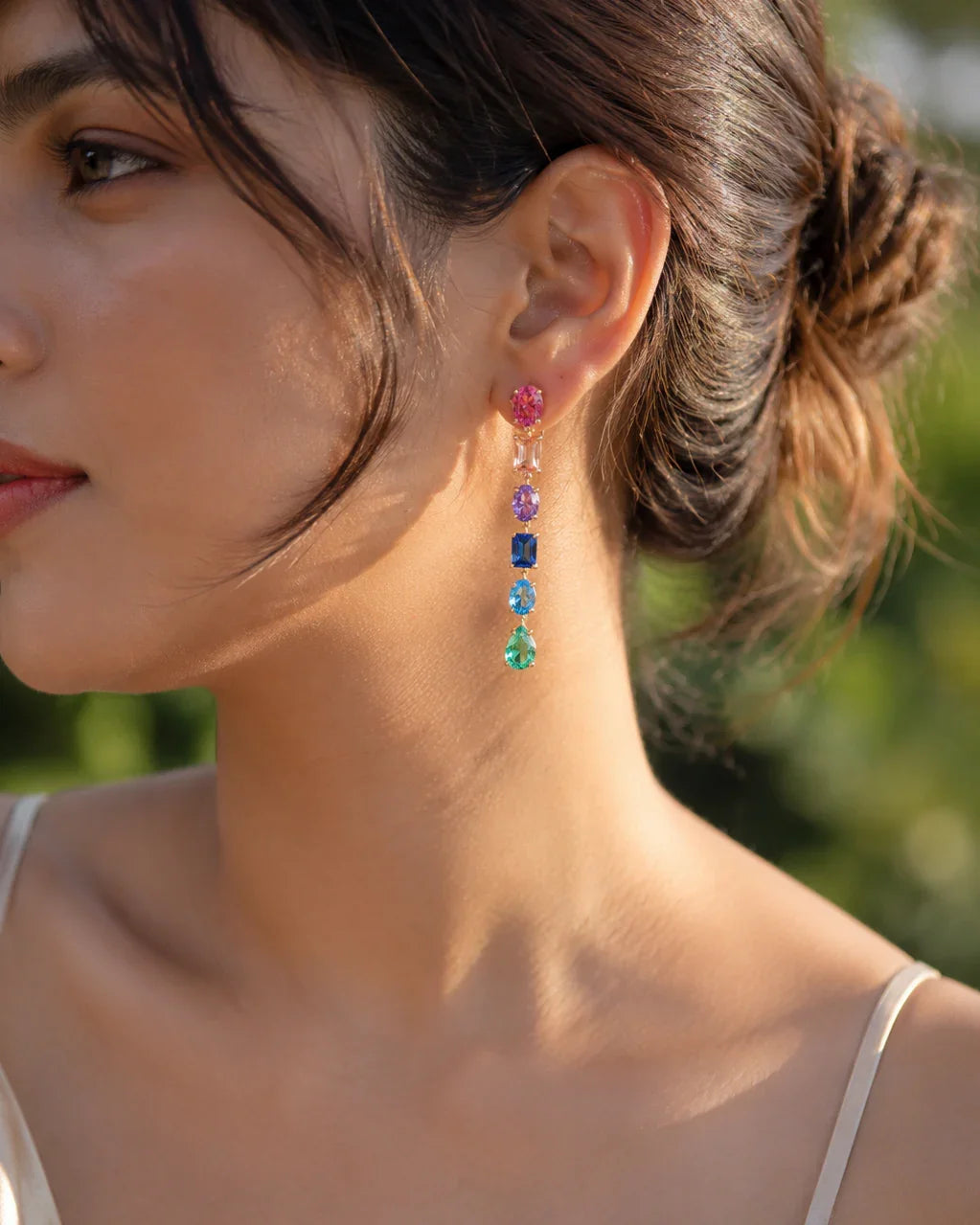 Rainbow Drop Earrings | 925 Silver with 18K Gold Vermeil