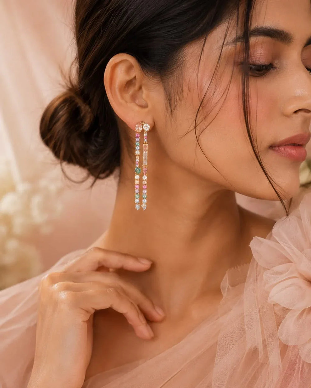 Pastel Cascade Earrings | 925 Silver & 18K Gold