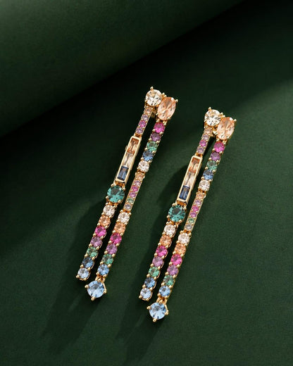 Pastel Cascade Earrings | 925 Silver & 18K Gold