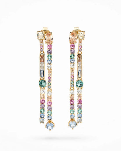 Pastel Cascade Earrings | 925 Silver & 18K Gold