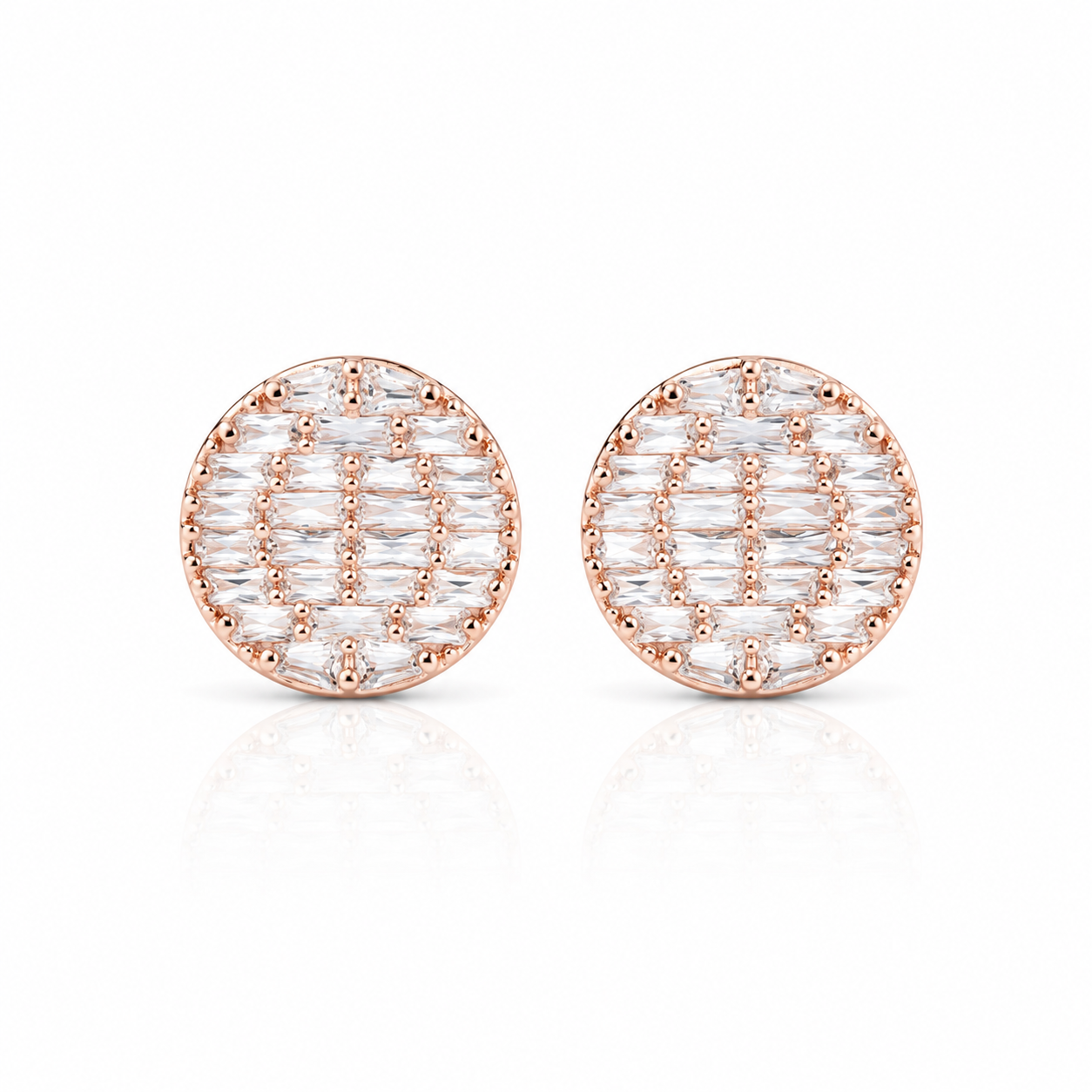 925 Sterling Silver Eclipse Disc Stud Earrings
