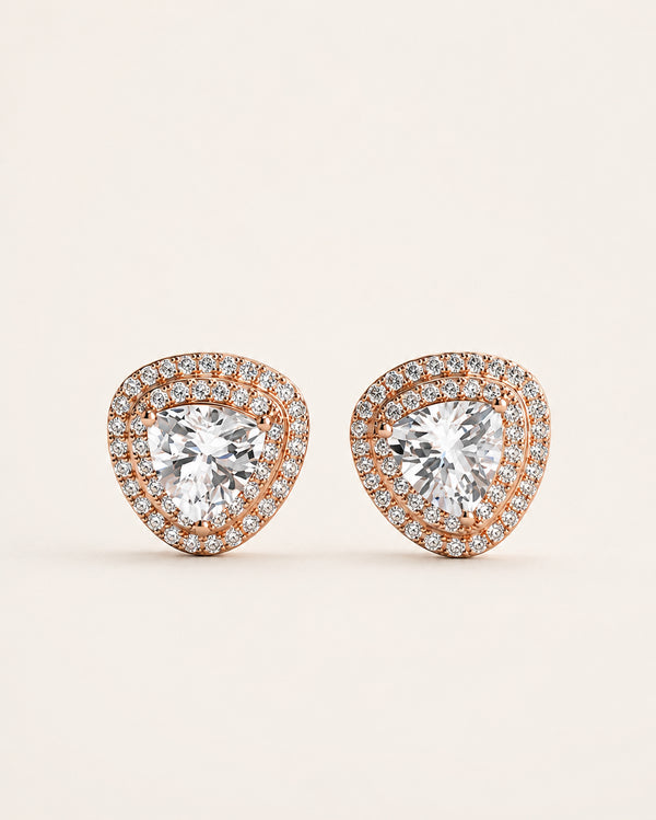 925 Sterling Silver Aurora Halo Stud Earrings