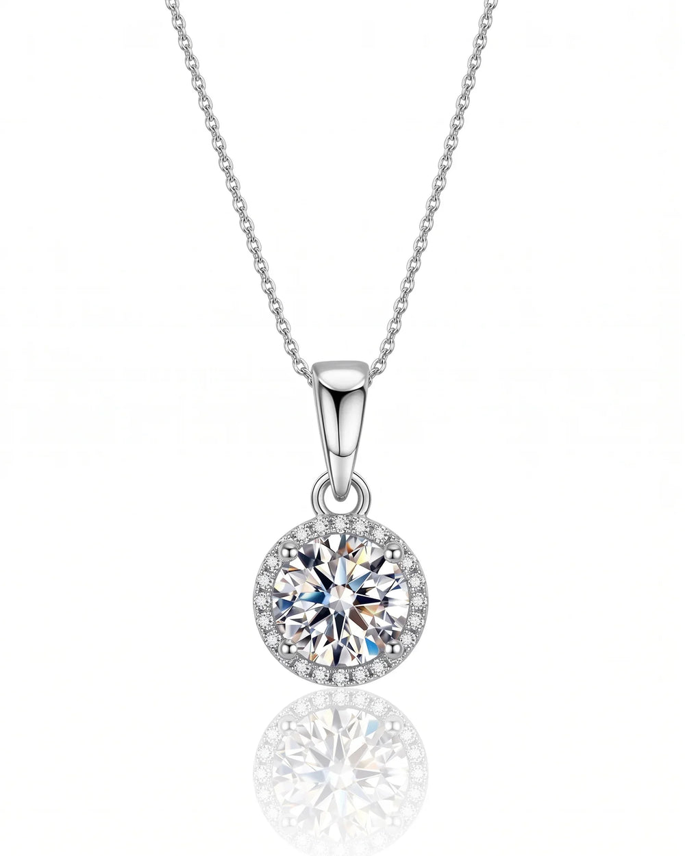 925 Silver 3 Carat Moissanite Pendant Necklace