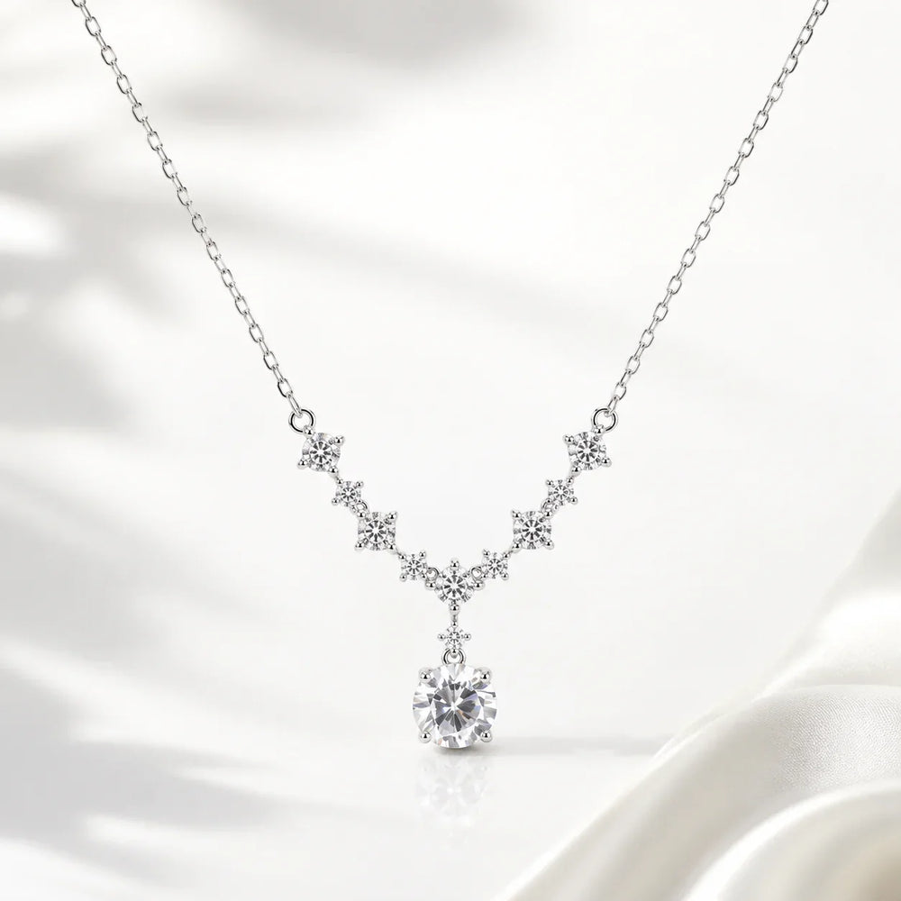 925 Sterling Silver Celeste Drop Pendant Necklace