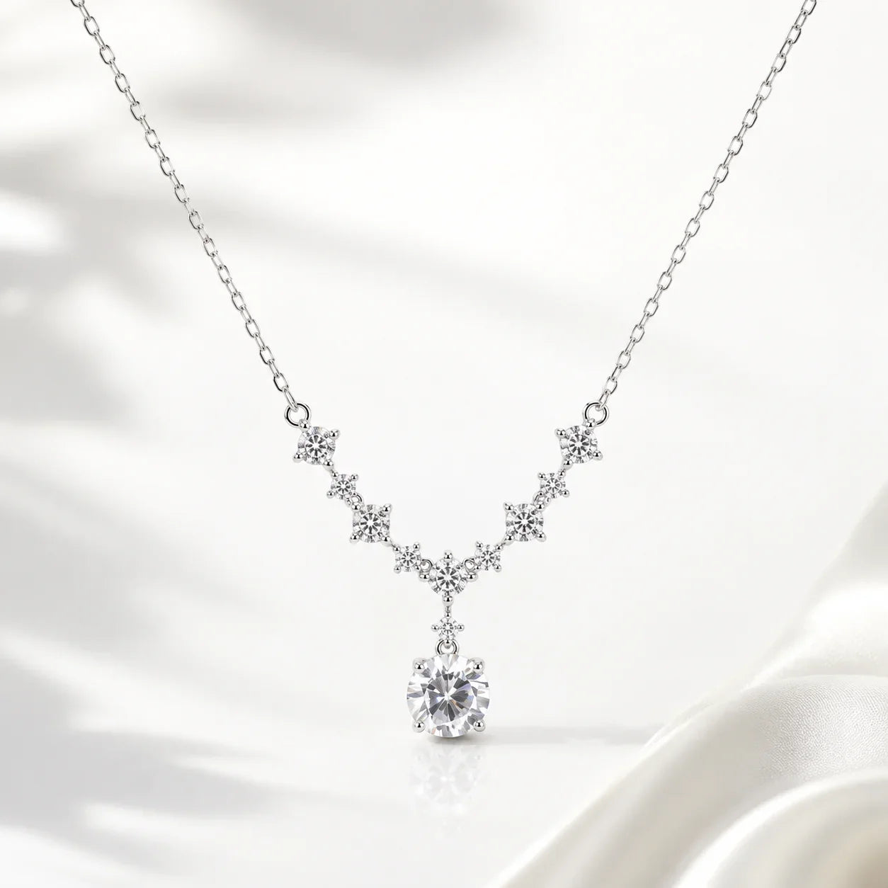 925 Sterling Silver Celeste Drop Pendant Necklace