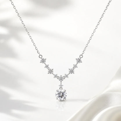 925 Sterling Silver Celeste Drop Pendant Necklace