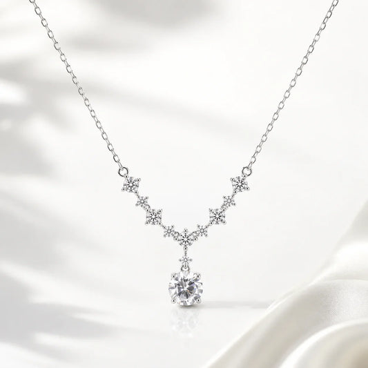 925 Sterling Silver Celeste Drop Pendant Necklace