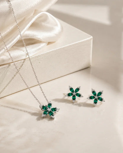 925 Silver Verdant Bloom Necklace Set